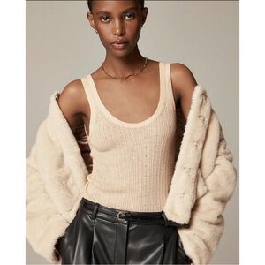 J.Crew Featherweight Cashmere Embellished Sweater-Tank